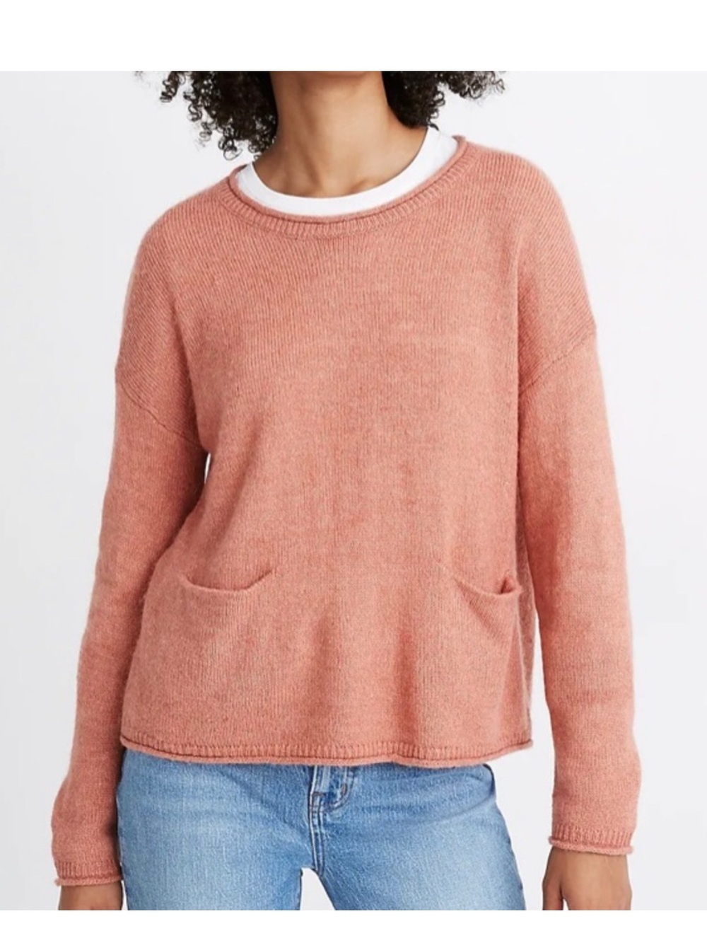 Madewell Alpaca Chelsea Pocket Sweater in Sweet Dahlia Pink Size S